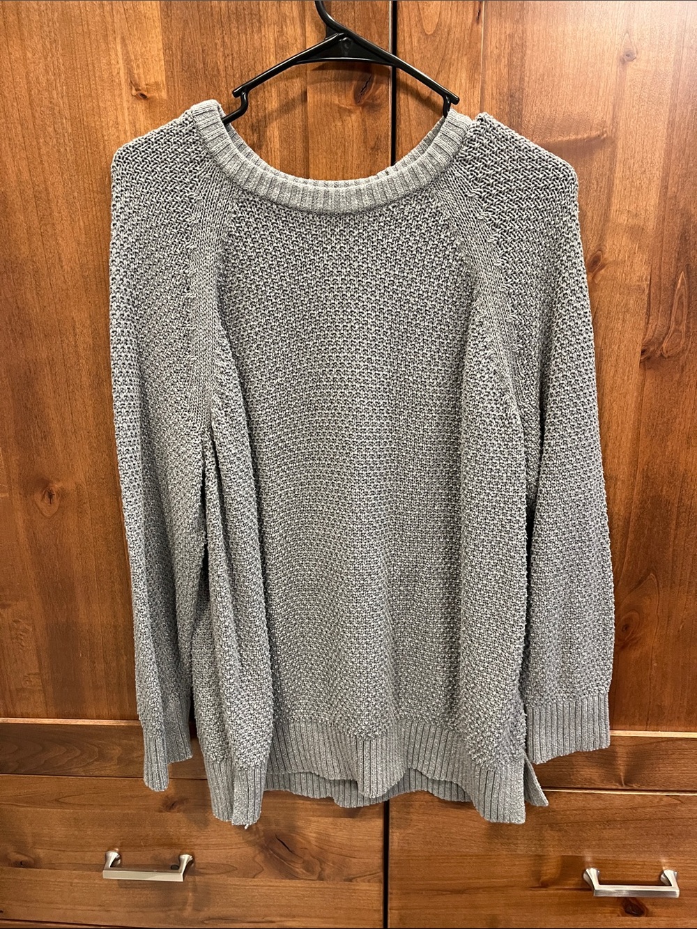 Cozy Gray Knit Crewneck Sweater